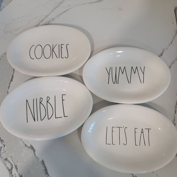 Rae Dunn Holiday plates Christmas Thanksgiving cookie nibble yummy let's eat - Picture 9 of 12